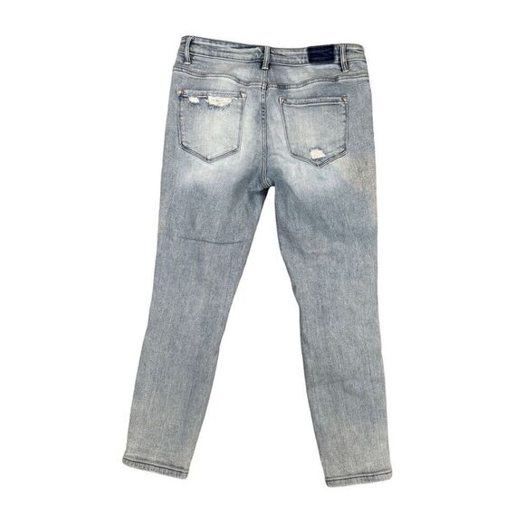 Bayeas Jeans Skinny Distressed Ripped Light Wash Blue Denim Stretch Women’s 30 - Picture 2 of 11